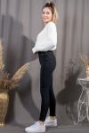 Kadın Gri Kar Yıkama Yüksel Bel Likralı Ultra Esnek Rahat Skinny Jean Pantolon